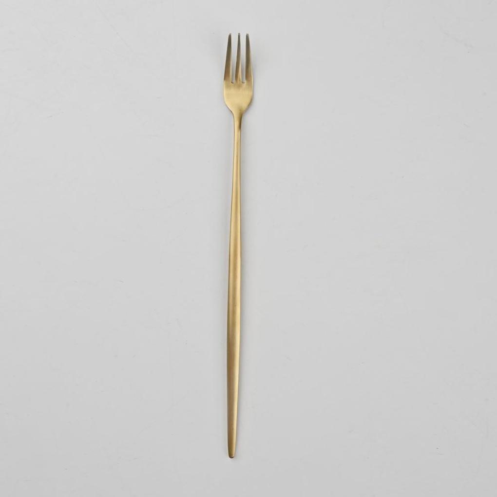 Abella Matte Stainless Steel Long Tea Fork Gold