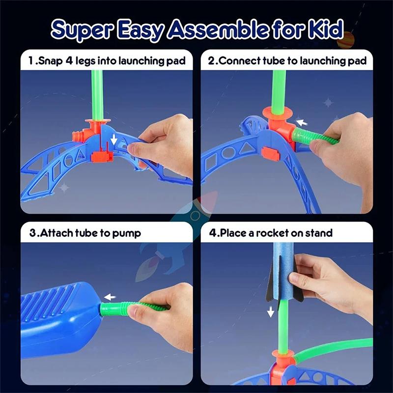 Children'S Soaring Rocket Stepping Toy Rocket Launcher Flying Park Outdoor Parent Child Interactive Toy Play Game