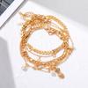 Beach Metal Pineapple Pearl Anklet Set Retro Multi-layer Pendant Anklet Girl Premium Feet