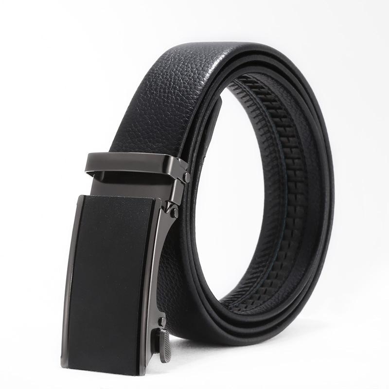 Men'S Belt No Standard Casual Belt Foreign Trade Youth Simple Automatic Buckle Imitation Leather Iron Buckle Belt