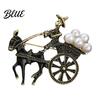 Rainbow Unicorn Pin Brooch Horse Design Enamel with Imitation Crystals