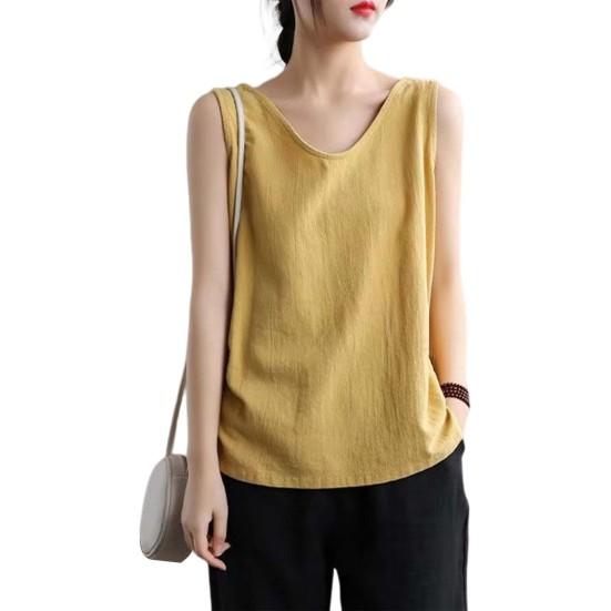 Damska kamizelka bez rękawów, luźny sweter, miękki, swobodny dekolt w szpic, jednolity kolor