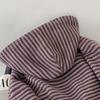 Women's Striped Hooded Long-Sleeve Jacket