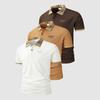 Herren 3-teiliges Poloshirt-Set - Karierter Kragen und Bündchen, Revers mit zwei Knöpfen, Feuchtigkeitsableitend und Atmungsaktiv, Perfekt für Sport und Arbeit