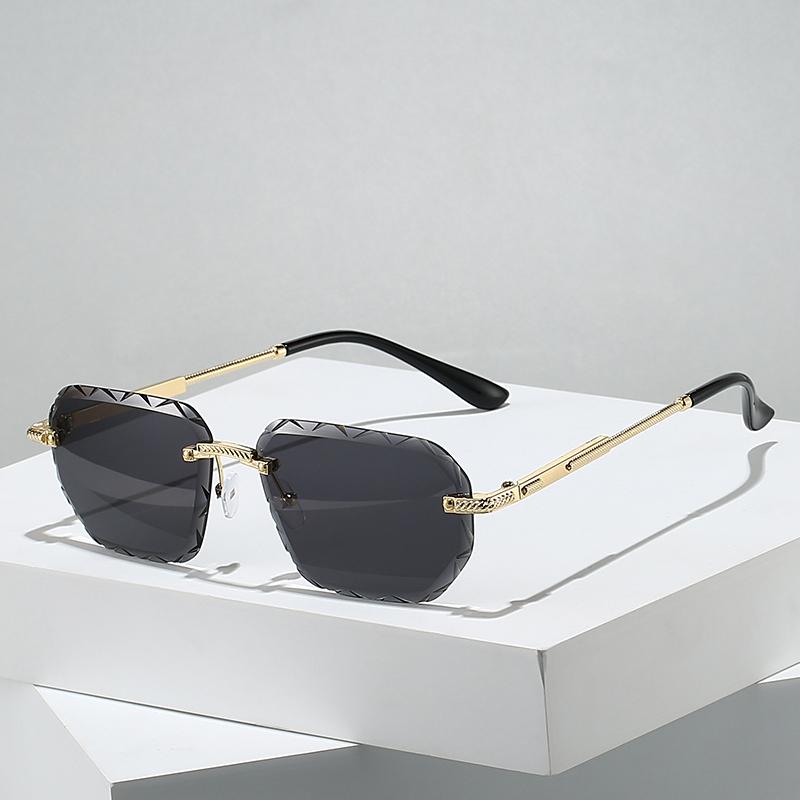 High-quality Rimless Square Metal Sunglasses Women Men Gradient Simple Brand Sun Glasses Outdoor Travel Lady Man Eyewear UV400