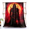Samurai Under Blood Moon Flannel Printed Blanket Suitable for All Seasons Suitable for Living Room Office Sofa and Travel