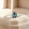 925 Sterling Silver Oval Blue Cubic Zirconia Luxury Rings for Women Delicate Arty Wedding Party High Quality Fine Jewelry