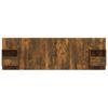 Bed Headboard with Nightstands Smoked Oak Wood Based Material