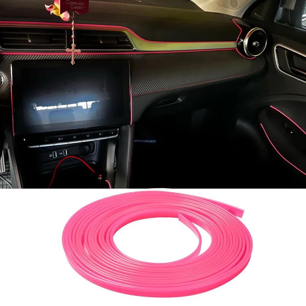 5M Pink Car Interior Trim Strips Universal Car Gap Fillers DIY Flexible Strip Garnish Auto Molding Line Decorative Accessories
