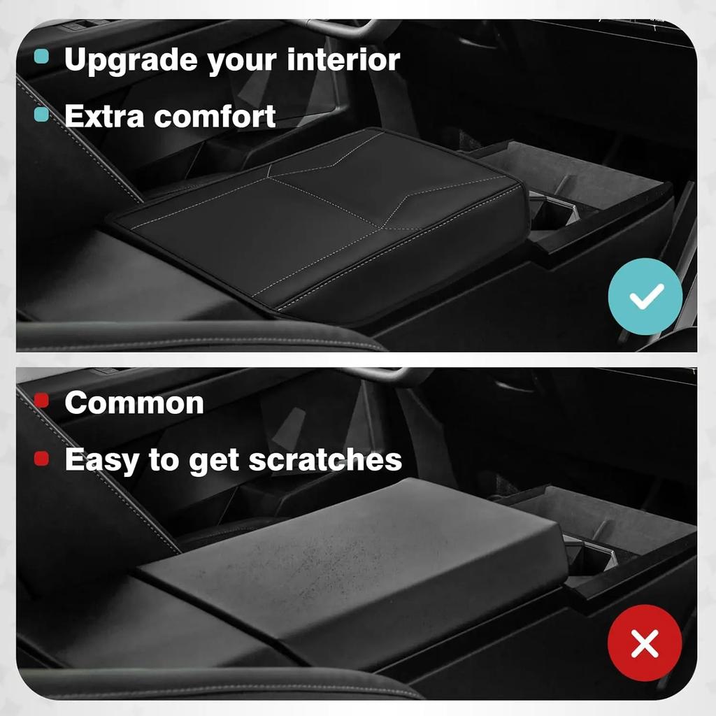 Center Console Armrest Pad Cover Compatible for Tesla Cybertruck 2024 2024 Accessories Extra Soft Microfiber Leather Protector