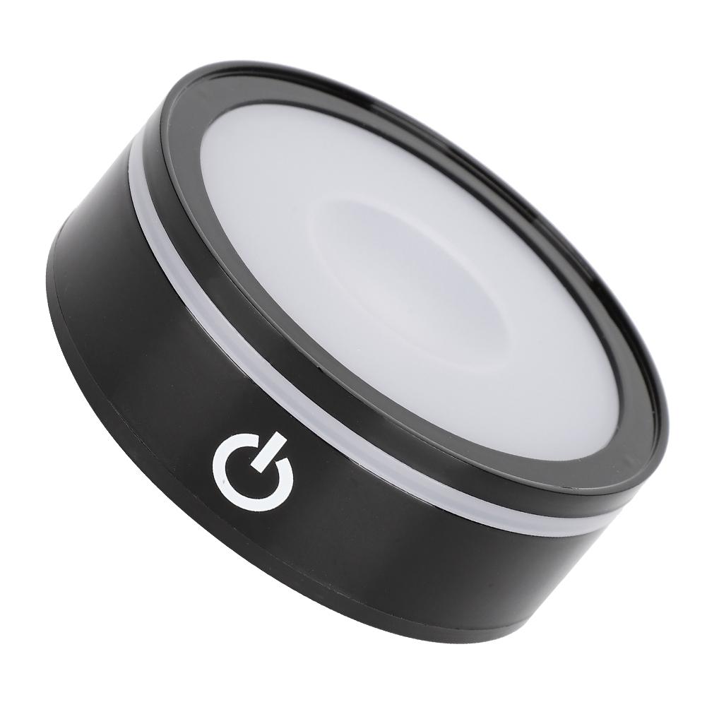 LED Base Crystal Black Sphere Touch Multi Mode Colorful White Light 3D Inner Carving Laser Base