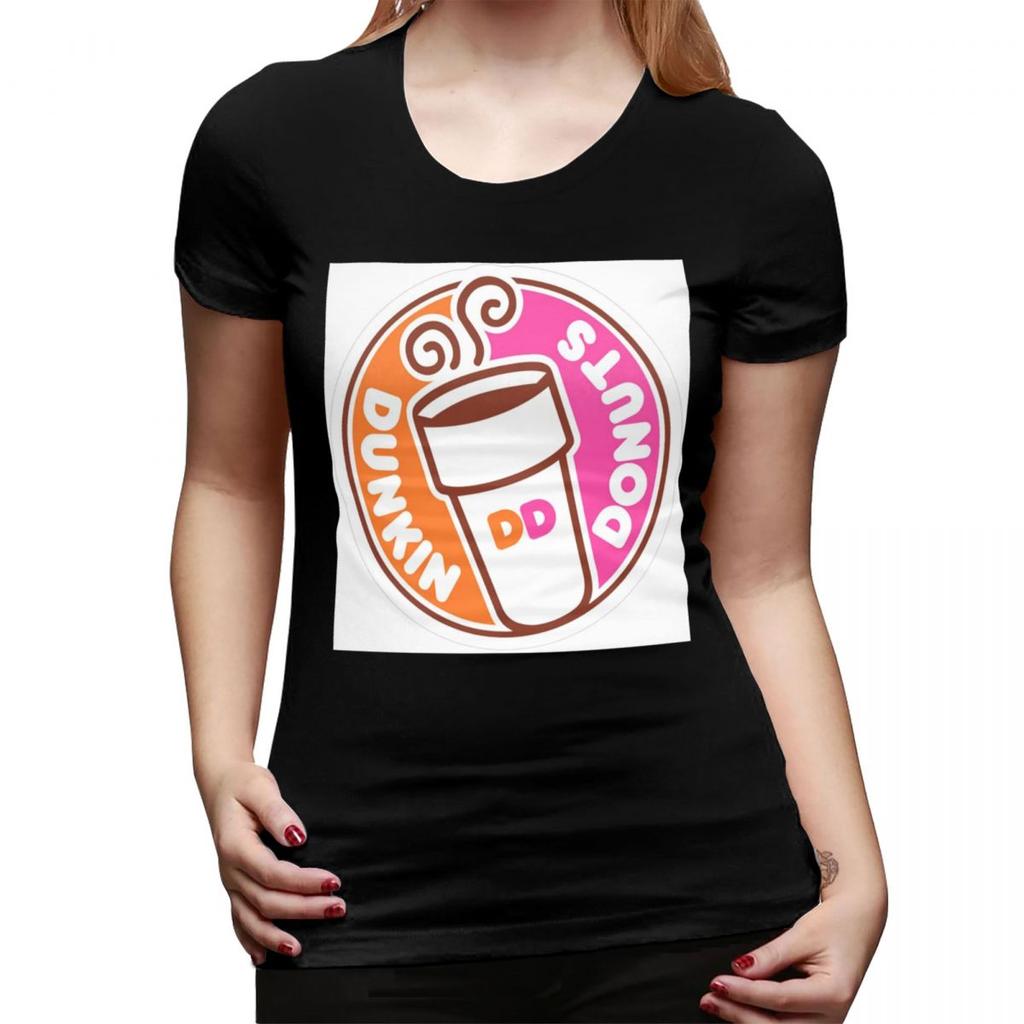 Dunkin Donuts TShirt for Women Round Neck Streetwear T Shirts Womens Short Sleeve Summer Clothes Tops
