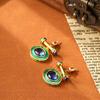 SUYU Fashion Geometry Drop Glaze Enamel Earrings Light Luxury Temperament Simple And Generous Fashion Earrings