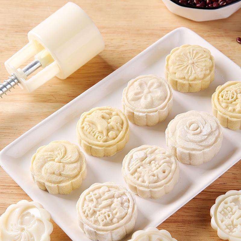 A Household Three-dimensional Mung Bean Cake Baking and Embossing Mold for Mid-Autumn Festival Ice Skin Mooncakes