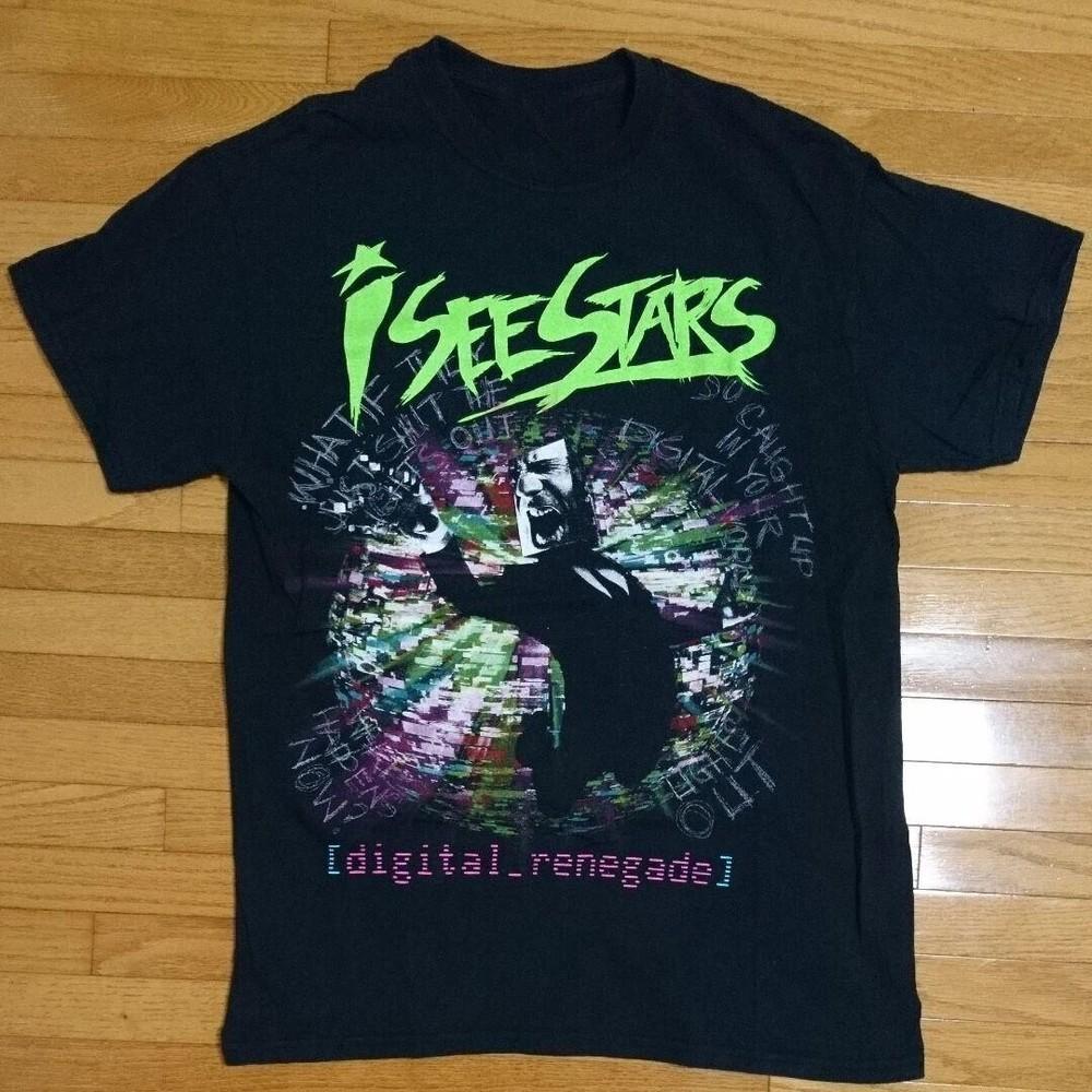 Vtg I SEE STARS Band digital renegade Cotton Black All Size Unisex Shirt Unisex T-Shirt M