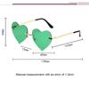 Y2K Rimless Heart Sunglasses Women Men Luxury Designer Vintage Punk Cute Candy Hip Hop UV400 Sun Glasses