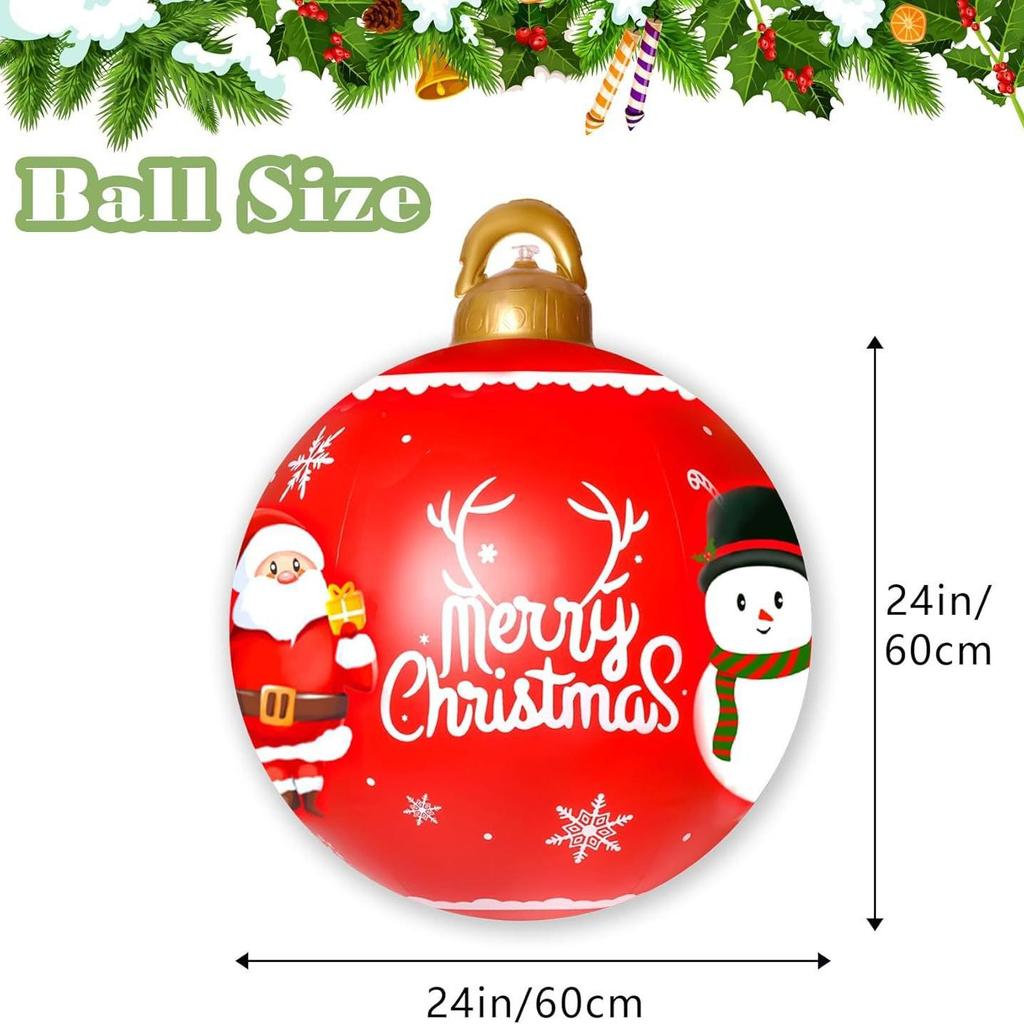 Inflatable PVC Christmas Ball Ornament for Outdoor & Courtyard Decoration
