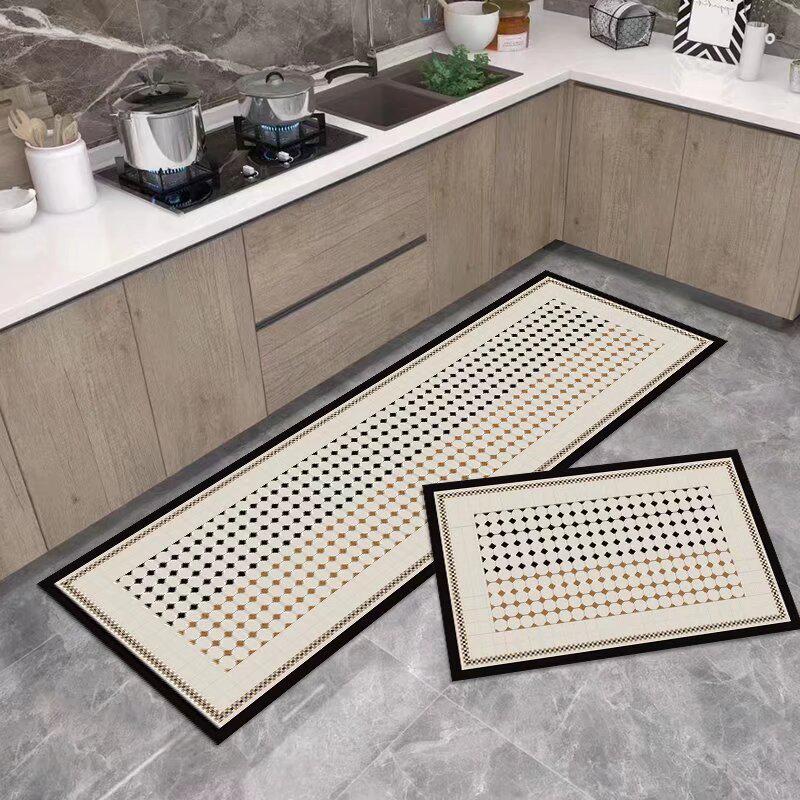 Stylish Non-Slip Kitchen Floor Mats: Dirt-Resistant, Water-Absorbing, Oil-Absorbing, Long Combination Set