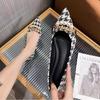 Fashion Luxury Leather Casual Pearl Pointed Toe Formal Shoes For Woman 2024 Flats Flat Women's Summer Footwear Office Chic And Elegant E