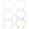 Metal European Silver Color Adjustable Cuff Open Bangles Cuff Bracelets With Bead Charms For Women DIY Jewelry Making