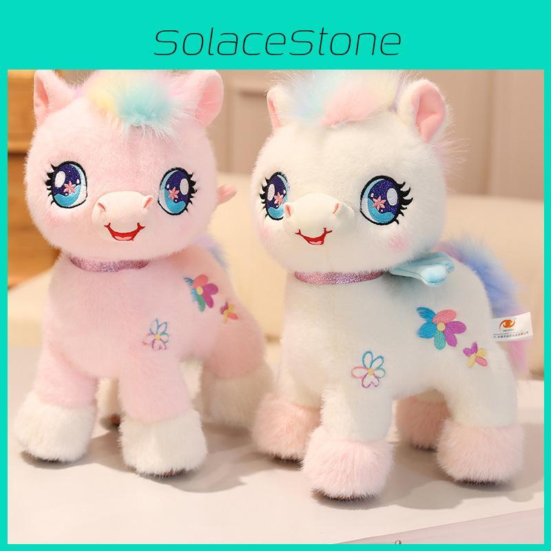 Pony Rainbow Soft Plush Toys Flannel Material Children Bedroom Dolls Decoration
