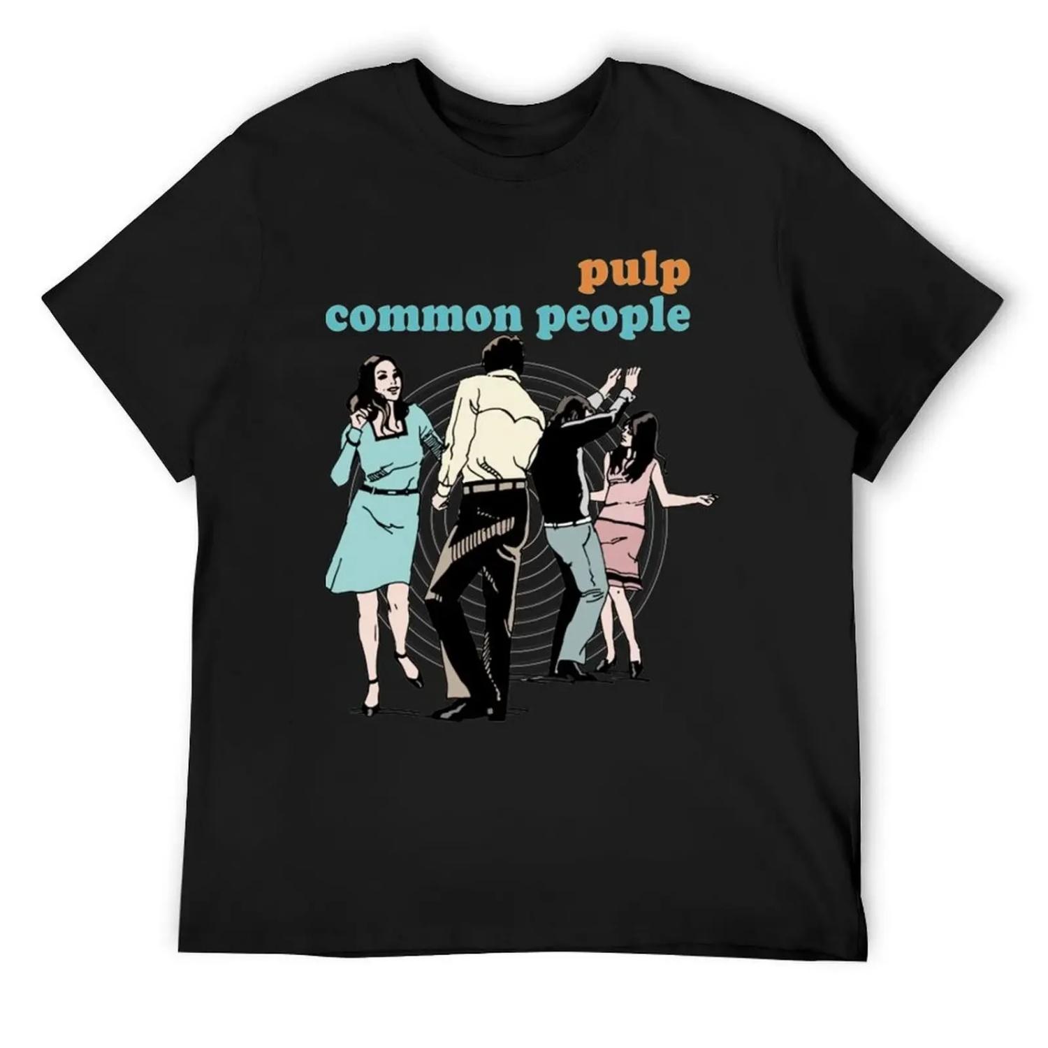 

Pulp Common PeopleRetro 90s Fan Design T-Shirt T-shirts man blue archive oversized graphic tee vintage clothes for men XXXXXL чорний