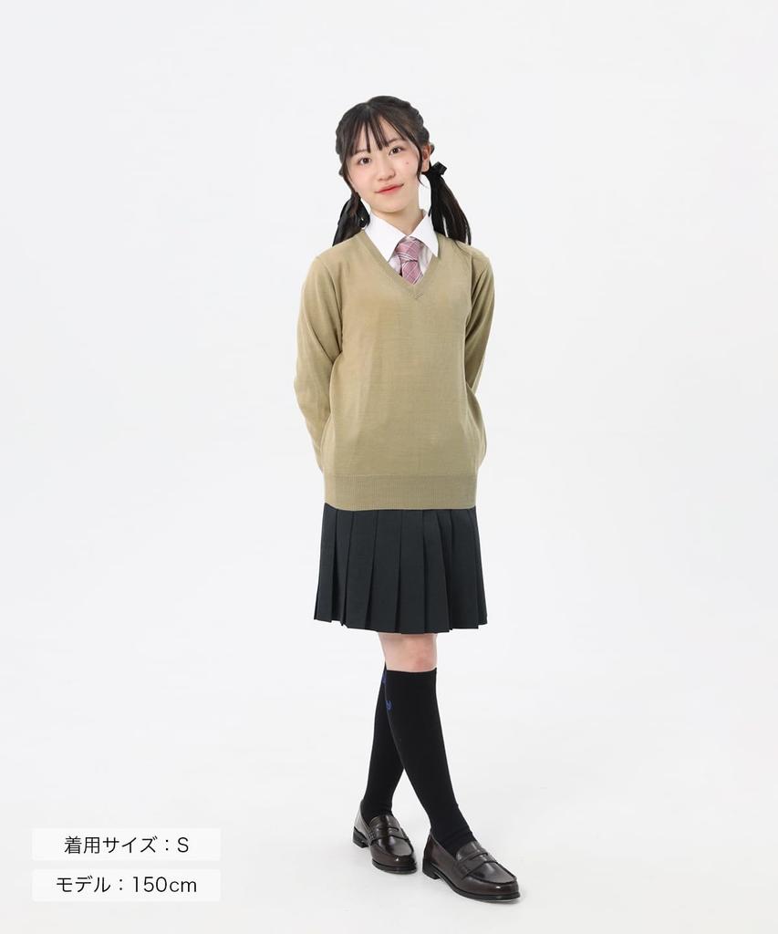 Suéter Escolar Sólido CONOMi Tamanho M, Lã-Acrílico, Uniforme, Cor, ARCPSW-2011 05, Bege,