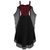 Gothic-Style Halloween Witch Dress with Swing Sleeves & Irregular Splicing
