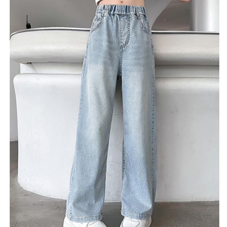 Tencel Jeans Wide Leg Pants Straight Tube Loose Summer Thin Pants Casual Ice Silk Pants