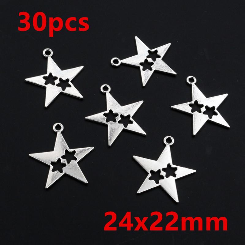 10-50pcs Alloy Metal Star Charms Pendant for Necklace Bracelet Earrings DIY Jewelry Making Accessories Findings Crafts