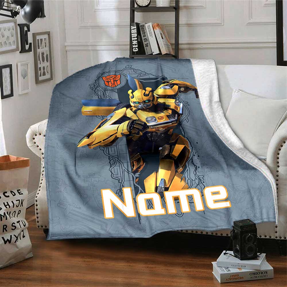 Love Transformers (11) Personalized Text Blanket Lightweight Personalized Blanket Durable Comfort Versatile for Nap Bed Office Home Decor