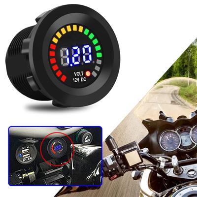 Digital 12V Waterproof LED Display Voltmeter Gauge for Motorcycle, Car, Truck, ATV, UTV, Boat & Marine Vehicles