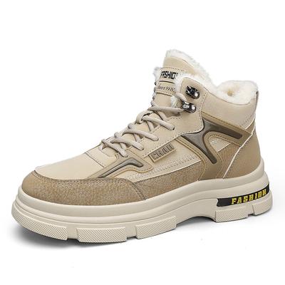 Hochwertige, stoßdämpfende, rutschfeste, verschleißfeste Mid-Top-modische und trendige Outdoor-Baumwollschuhe, Martin-Stiefel, lässige Herrenschuhe