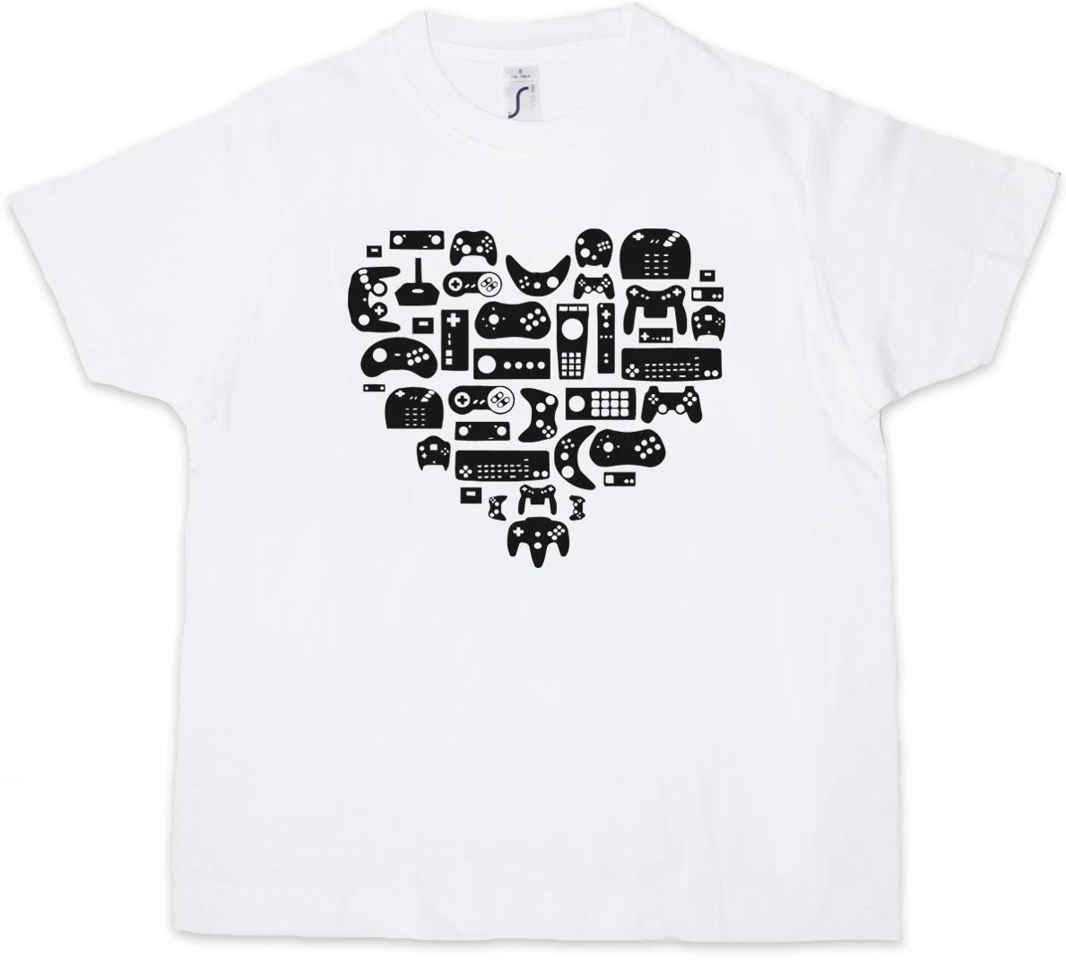 Controller Heart II Kids Boys T-Shirt Video Game Evolution Joystick Gamepad- 100