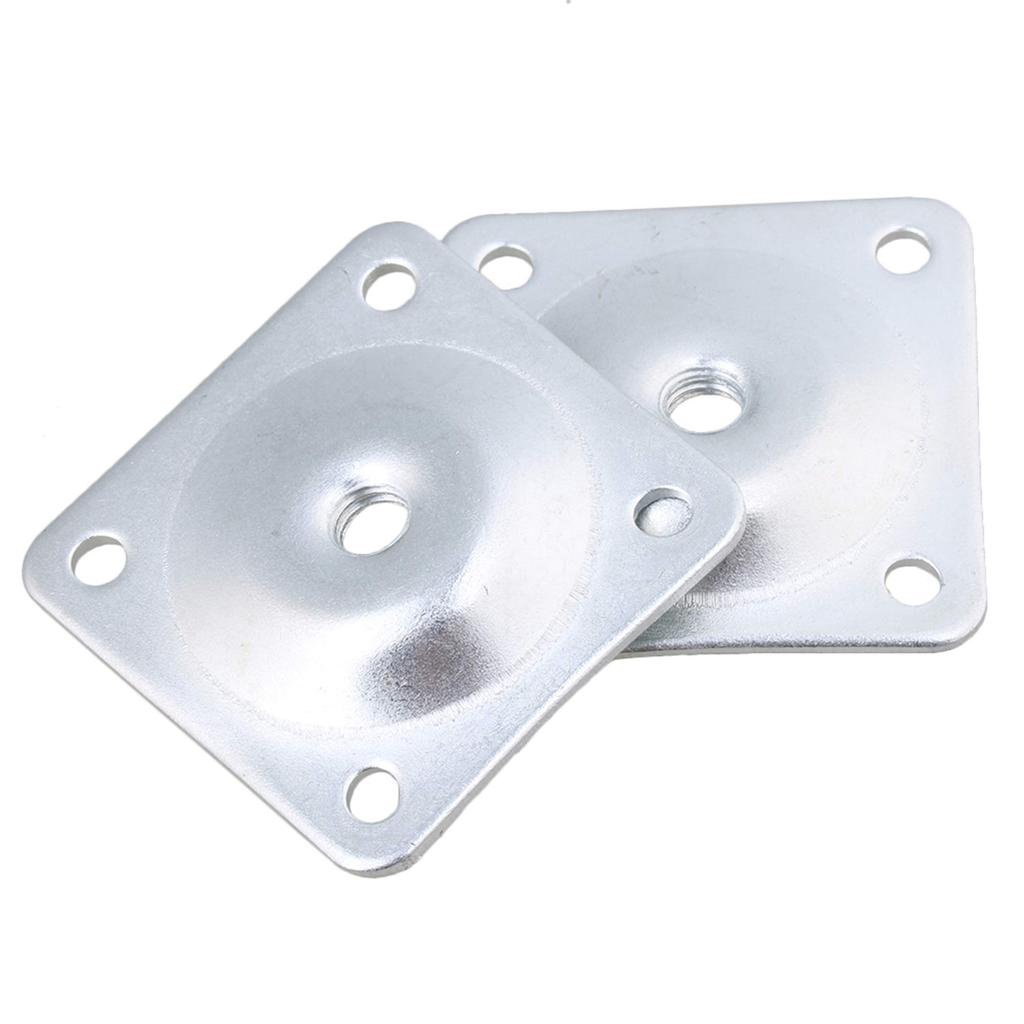 Logyues 4-Pack Furniture Leg Mounting Plates, Washers, Square, 4.8x4.8cm, Iron, 12 Degree Angle, with Screws, Silver
