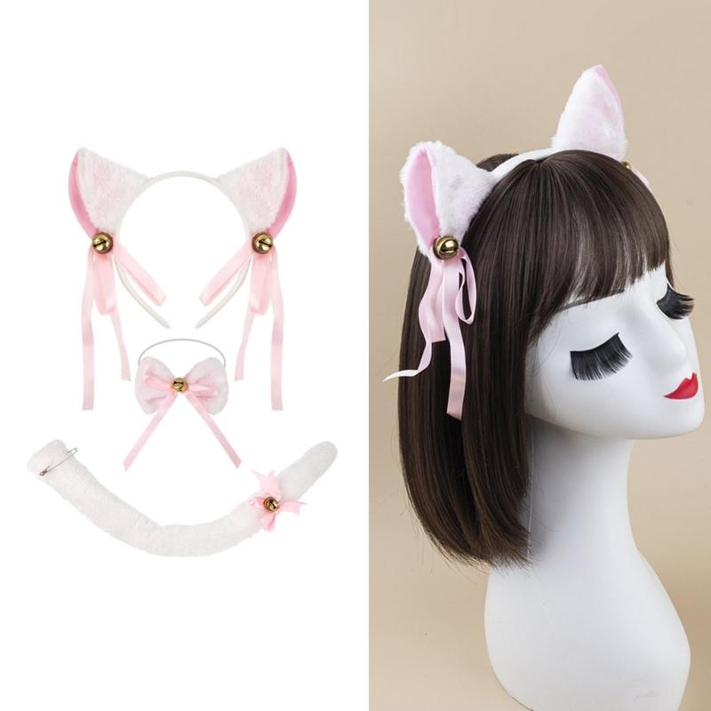 Cats Costume Set Ears Tail Bowite Tutu Skirt Animal Fancy Costume Kit Accessories Kids Girls Halloween Cosplays Props