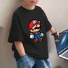 Kids' Mario Cartoon Short Sleeve T-shirt - Summer Loose Fit Round Neck Top