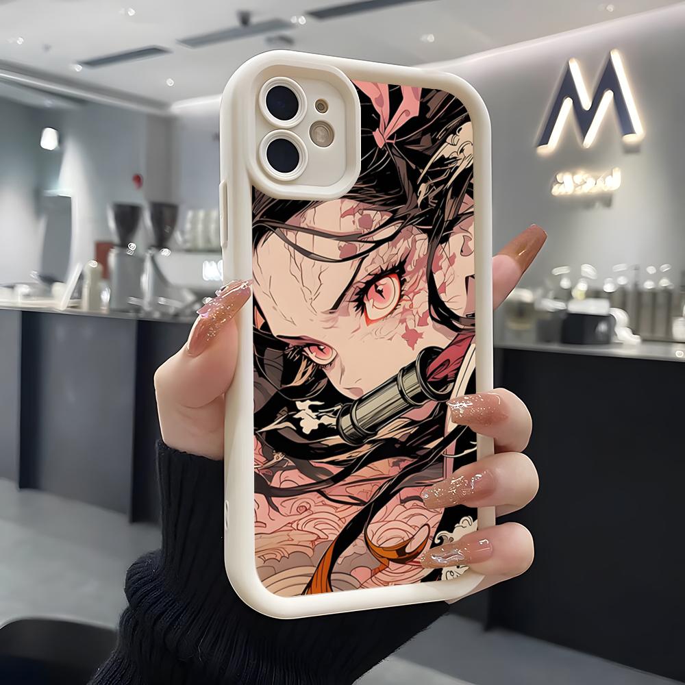 A-Demon S-Slayer NezukoES KamadoS Phone Case For IPhone Air 17 Pro Max 16 E 15 14 Pro Max 13 12 11 Mini Plus Soft Silicone White