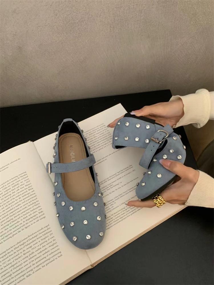 Fashion IPPEUM Ballet Flats For Women Round Toe Buckle 2025 New Fashion Ballerines Femme