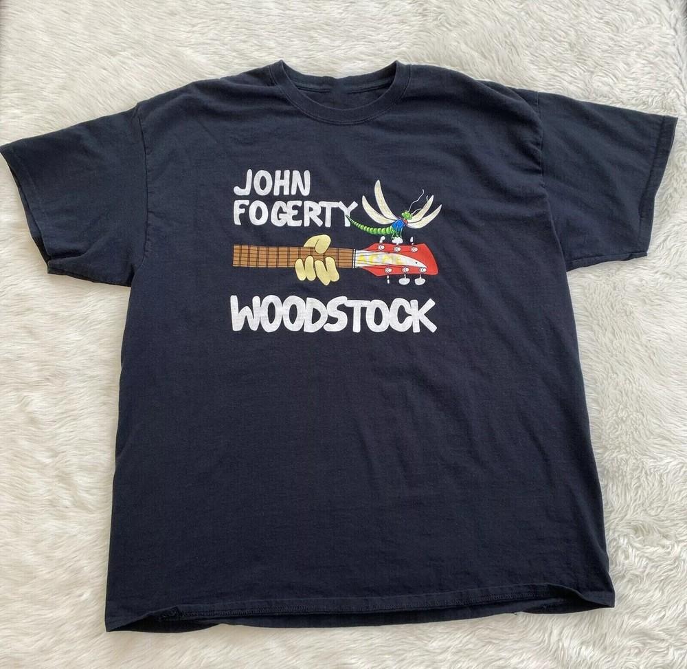 John Fogerty Black Woodstock 1969 Shirt Classic Black Unisex S-234XL Unisex T-Shirt S
