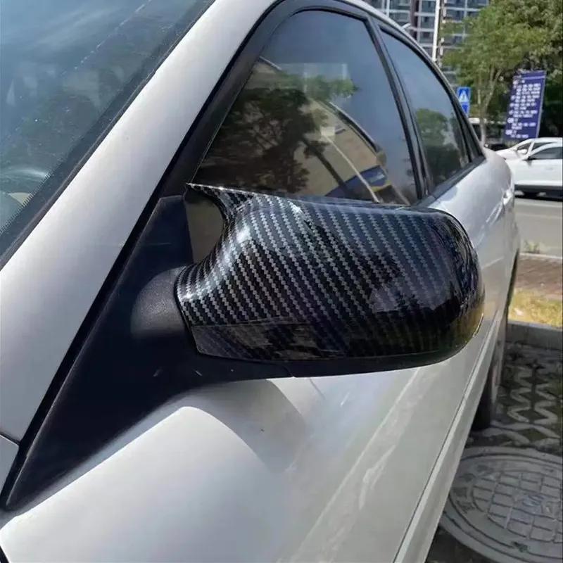 For Mazda 2 3 6 2003 2004 2005 2006-2008 ABS Car Rearview Side Mirror Cover Wing Cap Exterior Door Housing Trim Adhesive Sticker