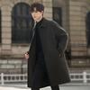 Autumn and Winter Woolen Coat Men's Medium and Long Over-knee Woolen Trench Coat Korean Version