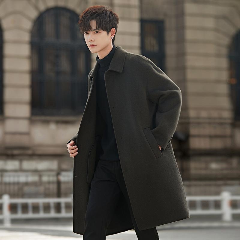 Осенне-зимнее шерстяное пальто мужское — фото 3