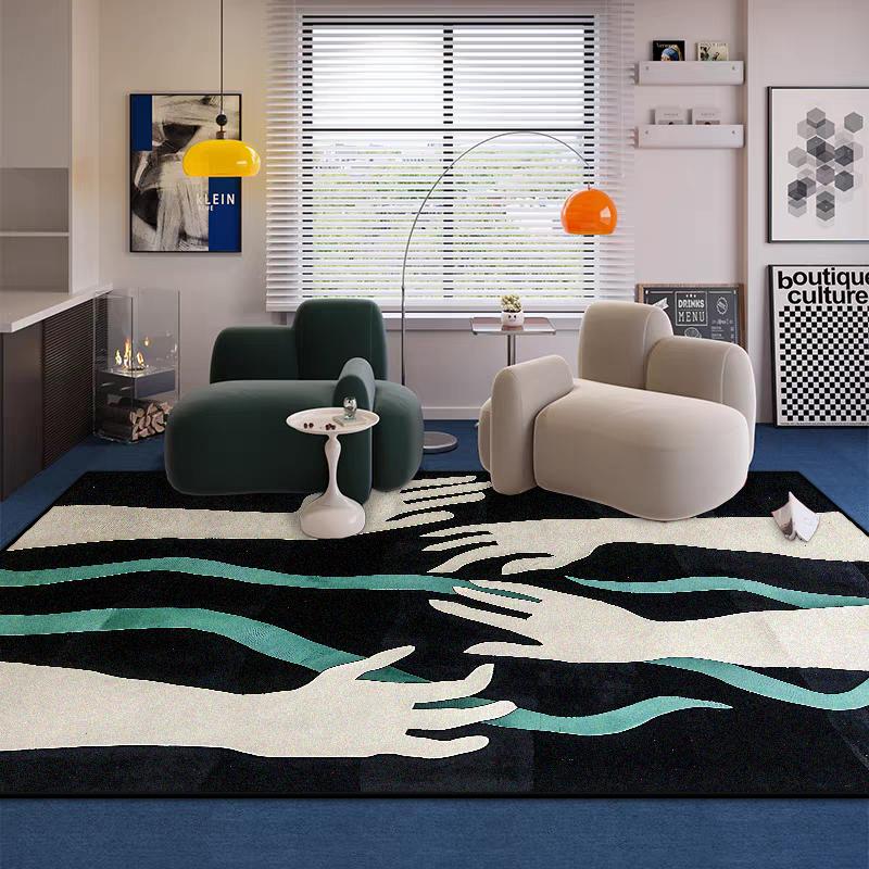 

Abstract Style Handprint Pattern Antiskid Carpet Living Room Large Size Soft Gaming Room Decor Ruig Easy Clean Entrance Door Mat 60x90cm