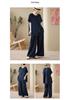 Artistic Summer Cotton Linen Two-Piece Set: Short Sleeve Shirt & Wide Leg Pants