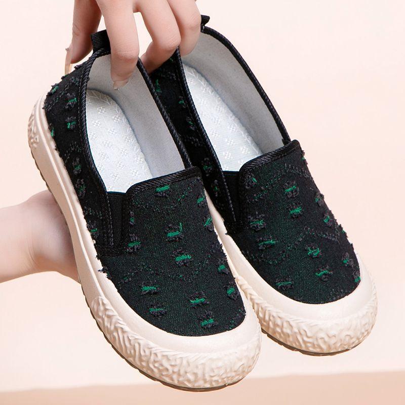 

Новые Модные Текстильные Туфли с Нескользящей Подошвой и Мелким Вырезом, Износостойкая Повседневная Обувь, Универсальные Дышащие Холщовые Туфли 41