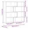 Libreria Angolare 4 Ripiani Grigio Sonoma 85 x 85 x 140 cm Truciolato