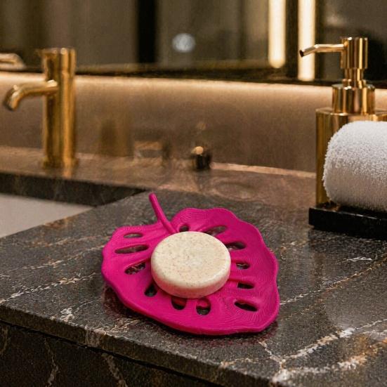 Travel Soap Holder Self Draining Dish, Tortoise Shell Bamboo Shape, Durable PLA Keep Shower Organizer Dry Extend Life Tray, for Bathroom And