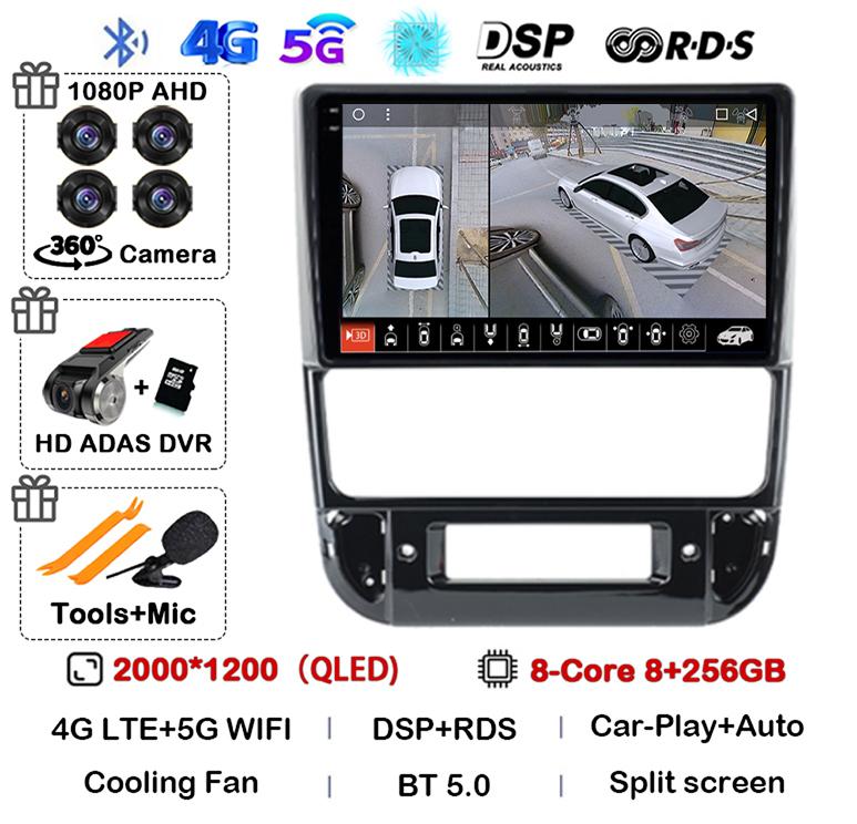 Android 14 Carplay Auto 4G+WIFI Car Radio For Peugeot 406 1995-2005 Multimedia Stereo Video Player GPS Navigation Audio QLED DSP