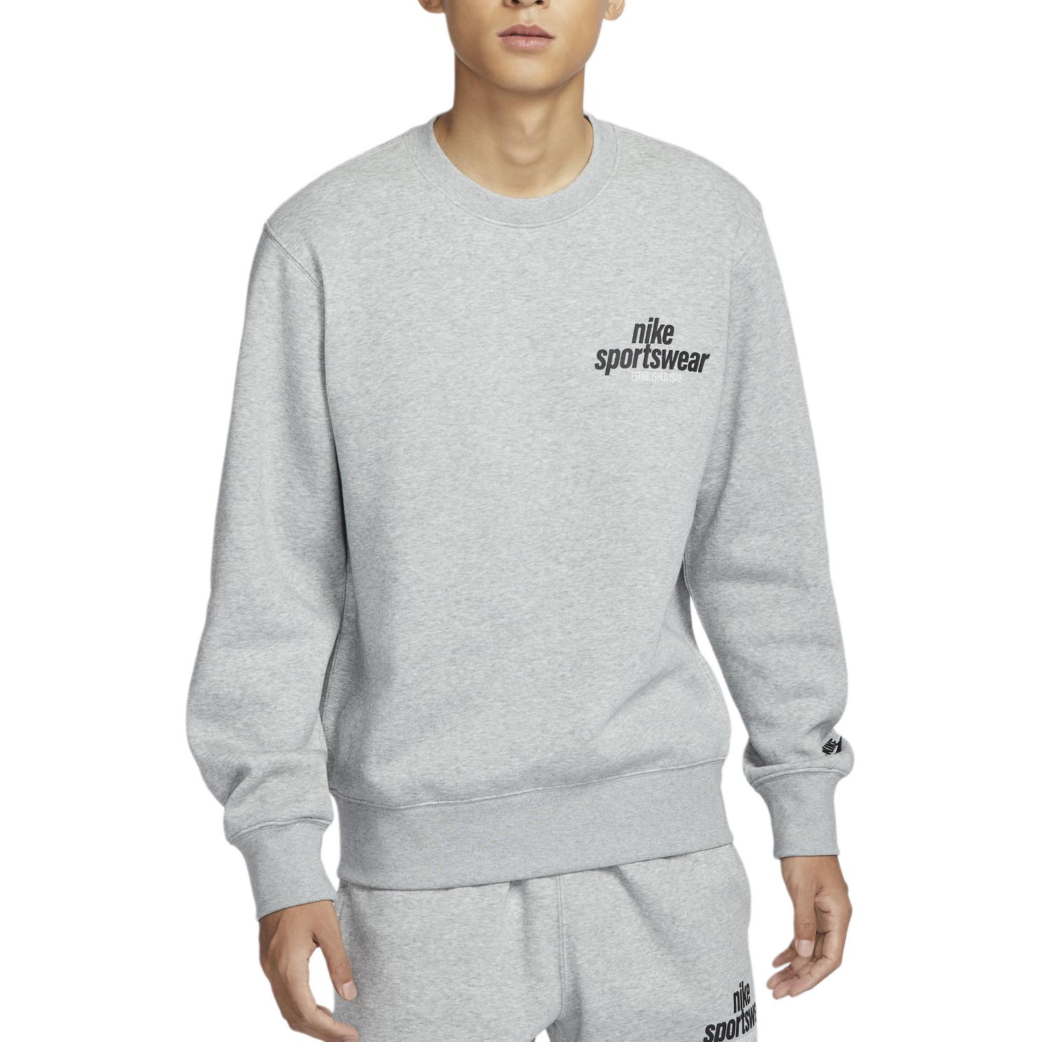 

Nike Sportswear Club SS25 BB Crew NSW GFX Casual Simple Round Neck Long Sleeve Sweatshirt Men sweatshirt Light-Gray HJ2174063 M
